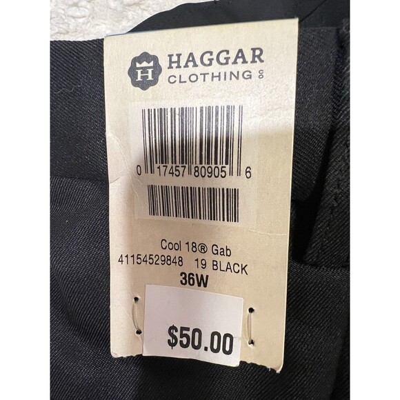 Haggar Men's Black Cool 18 Performance Comfort Waist Straight-Fit Shorts 36W NWT - Picture 5 of 5